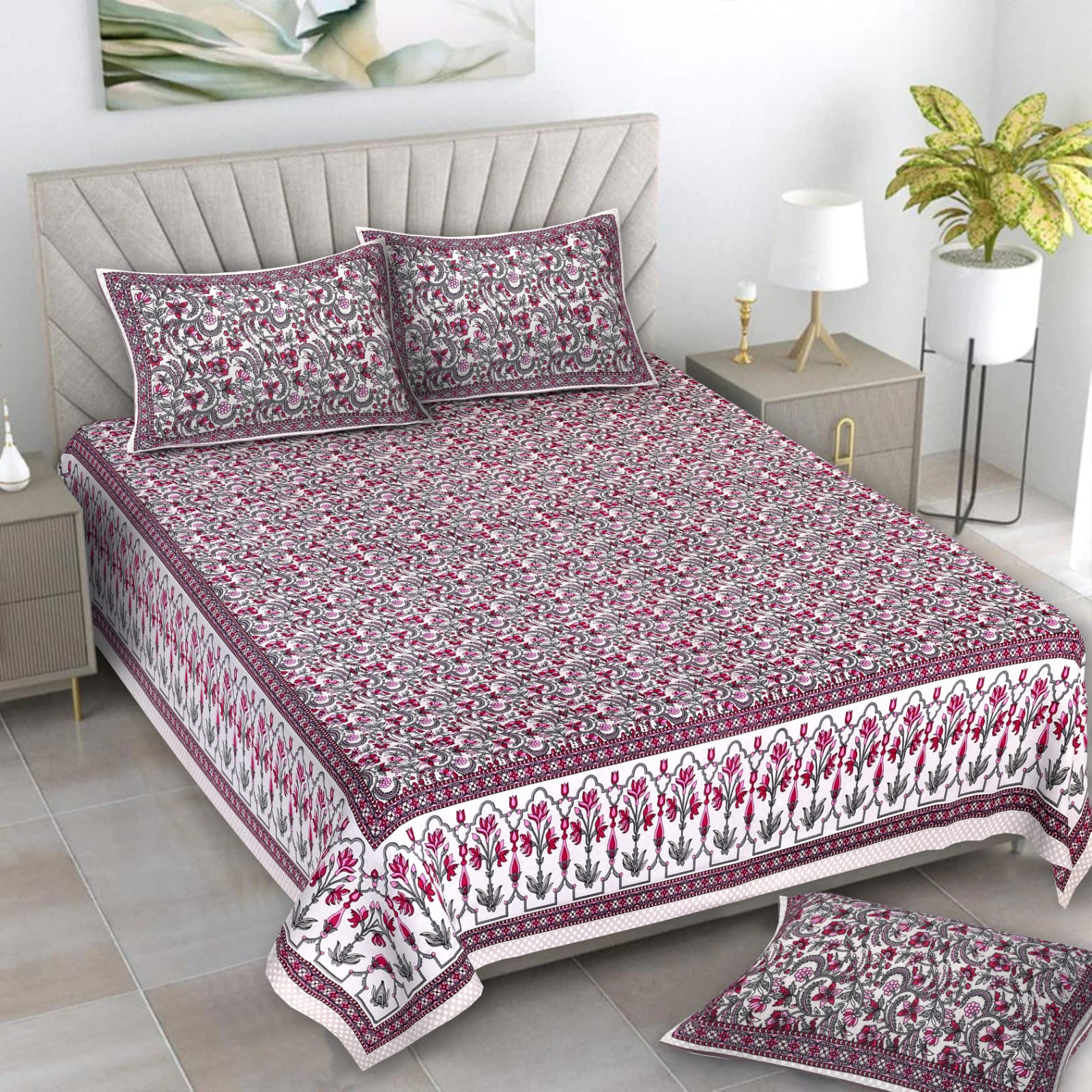 Alexa Pure Cotton Double Bedsheet