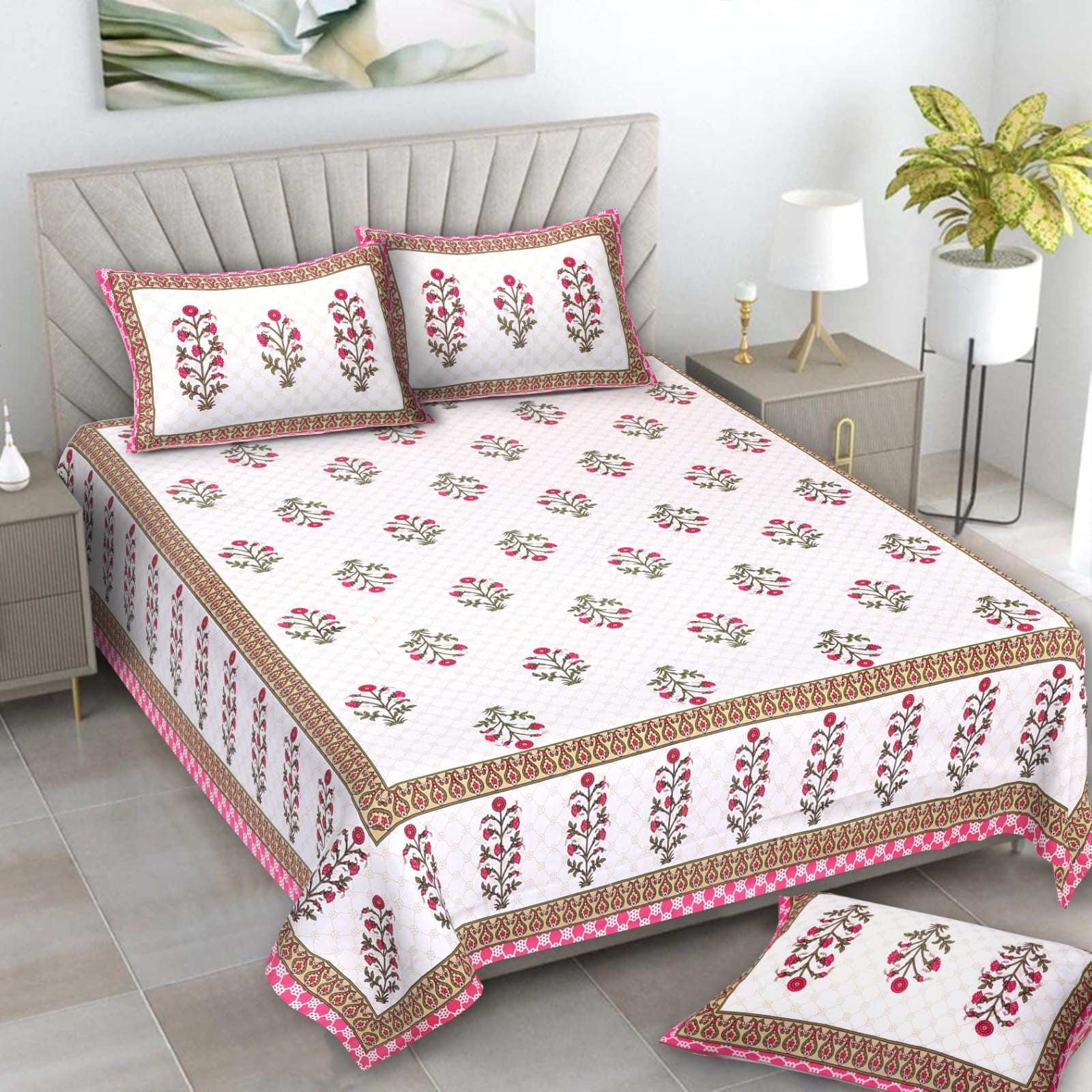 Alexa Pure Cotton Double Bedsheet