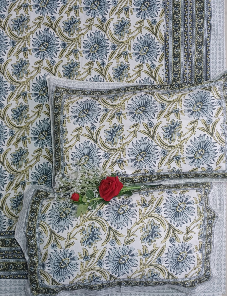 Image of Royal King Size Bedsheet in Pure Cotton | 108×108 Inch Large Bed Sheet