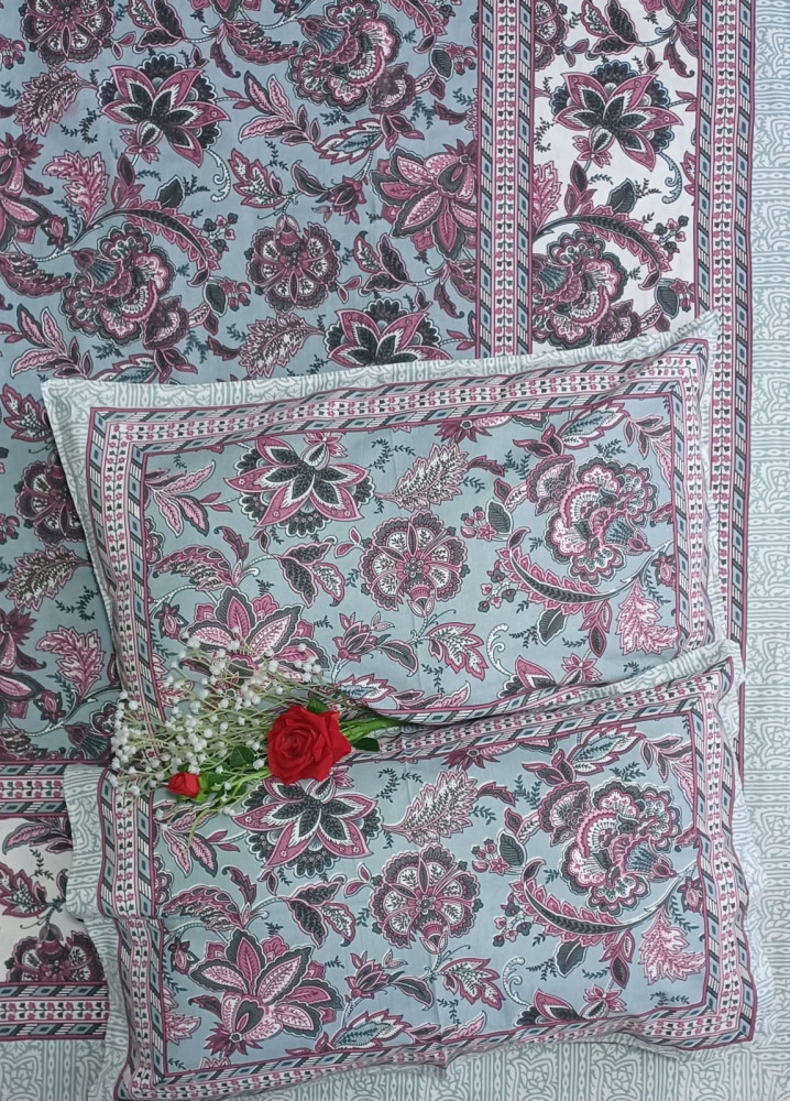 Image of Royal King Size Bedsheet in Pure Cotton | 108×108 Inch Large Bed Sheet