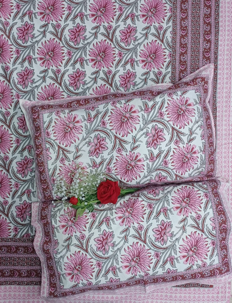 Image of Royal King Size Bedsheet in Pure Cotton | 108×108 Inch Large Bed Sheet