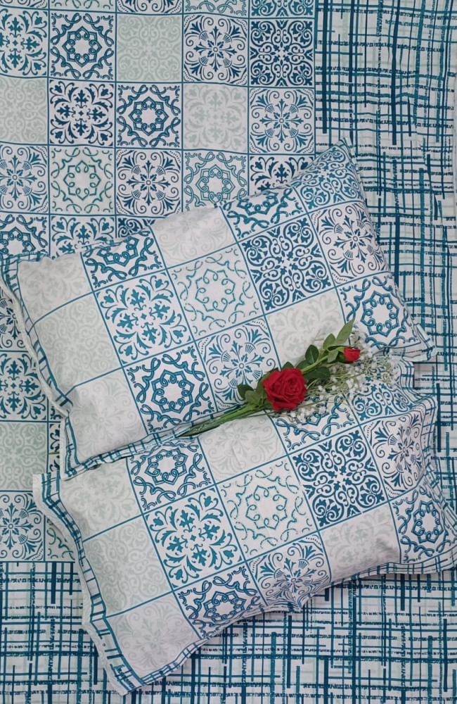 Image of Royal King Size Bedsheet in Pure Cotton | 108×108 Inch Large Bed Sheet