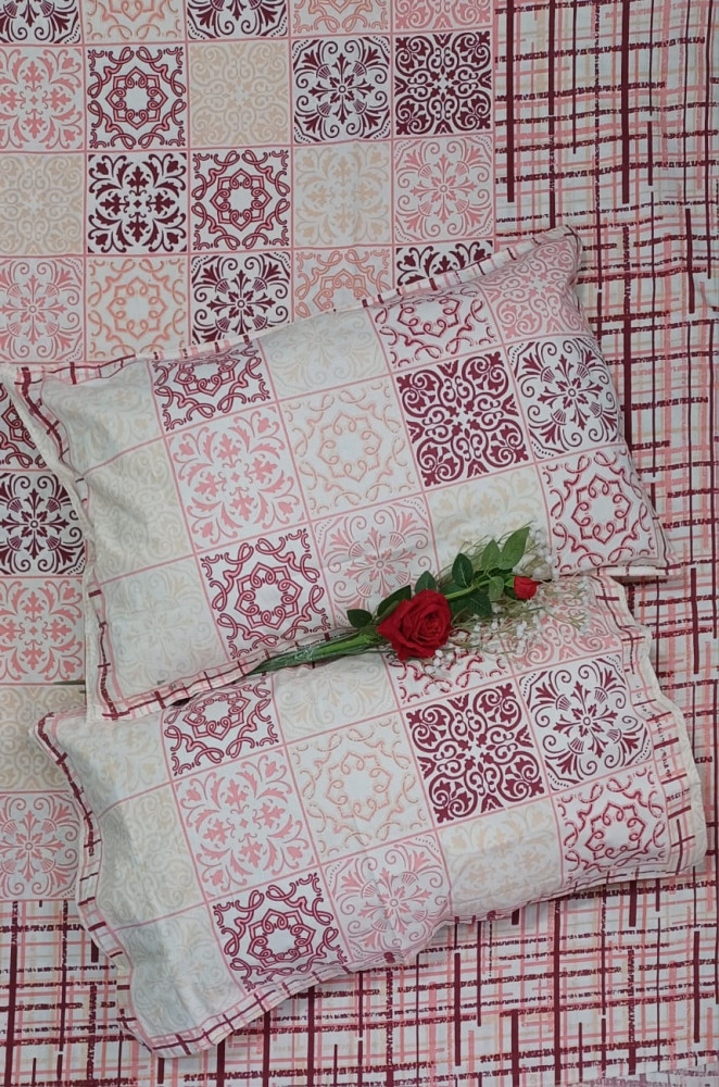 Image of Royal King Size Bedsheet in Pure Cotton | 108×108 Inch Large Bed Sheet