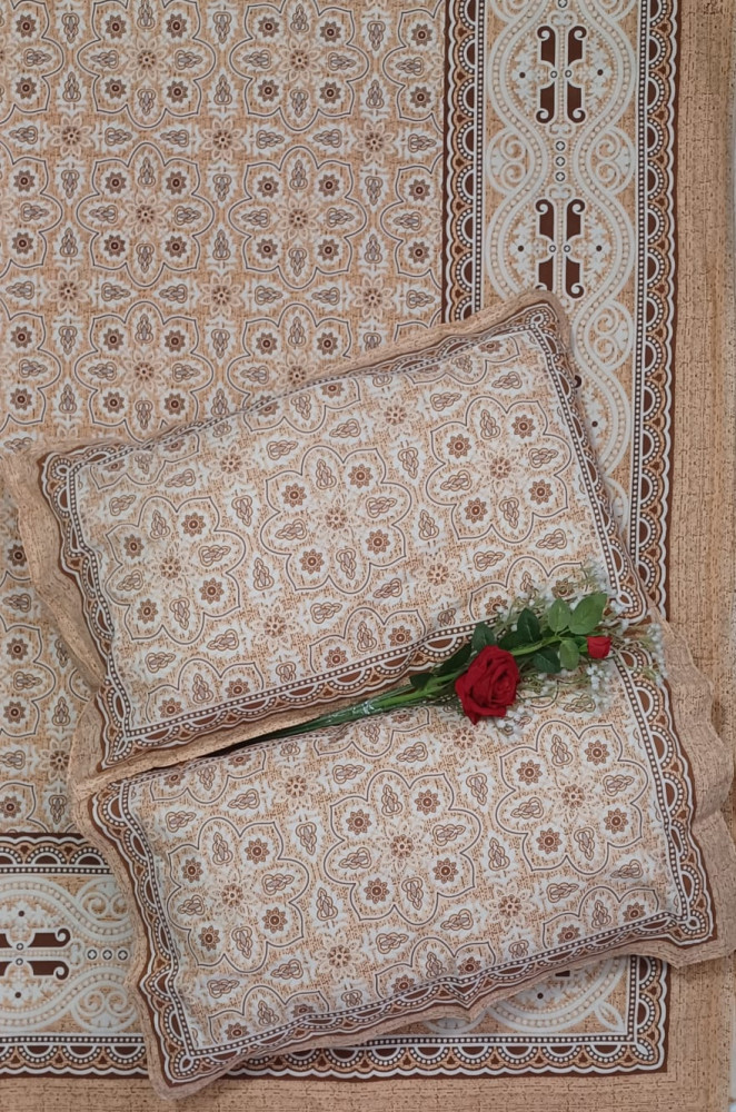 Image of Royal King Size Bedsheet in Pure Cotton | 108×108 Inch Large Bed Sheet