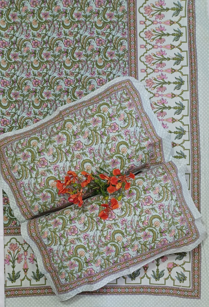 Image of Royal King Size Bedsheet in Pure Cotton | 108×108 Inch Large Bed Sheet