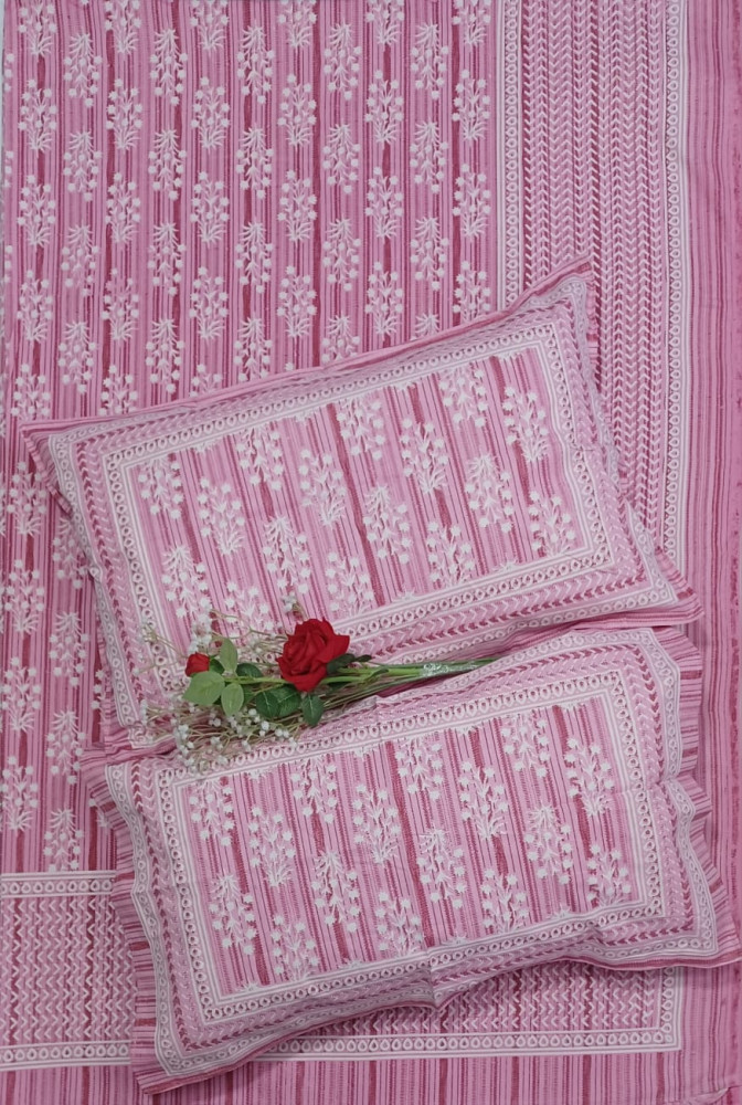 Image of Royal King Size Bedsheet in Pure Cotton | 108×108 Inch Large Bed Sheet