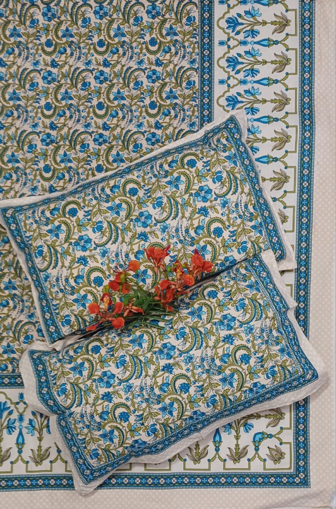 Image of Royal King Size Bedsheet in Pure Cotton | 108×108 Inch Large Bed Sheet