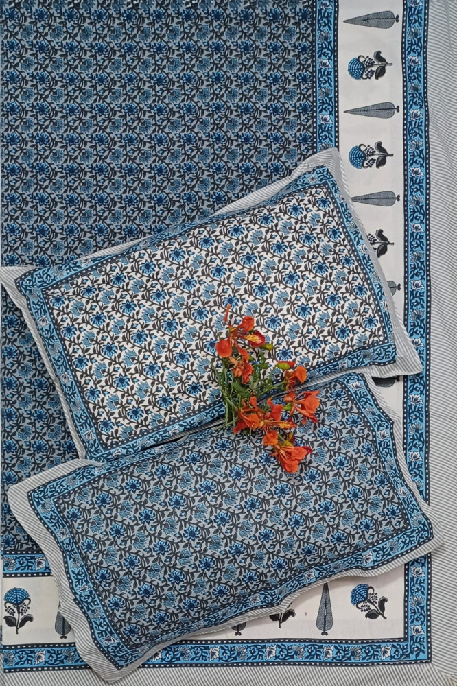 Image of Royal King Size Bedsheet in Pure Cotton | 108×108 Inch Large Bed Sheet