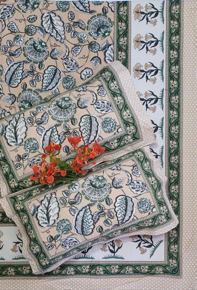 Image of Royal King Size Bedsheet in Pure Cotton | 108×108 Inch Large Bed Sheet