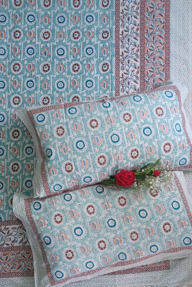 Image of Royal King Size Bedsheet in Pure Cotton | 108×108 Inch Large Bed Sheet