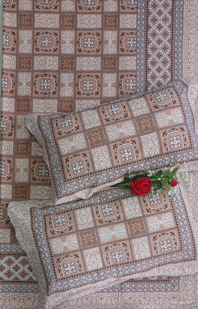 Image of Royal King Size Bedsheet in Pure Cotton | 108×108 Inch Large Bed Sheet