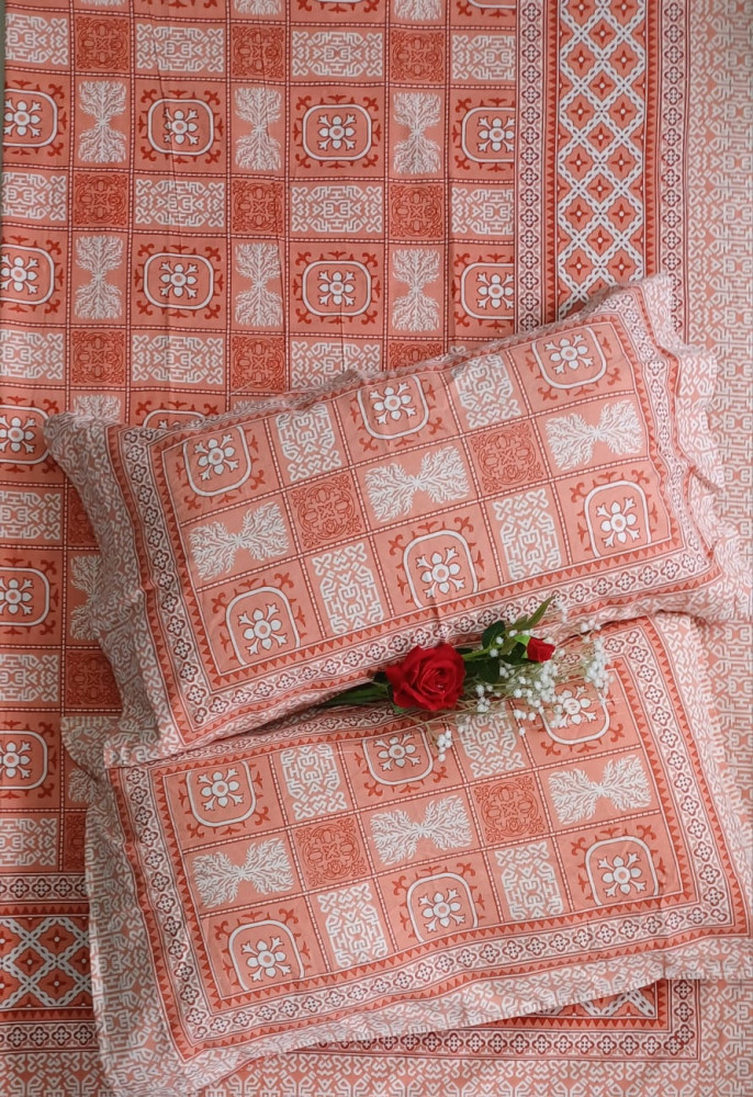 Image of Royal King Size Bedsheet in Pure Cotton | 108×108 Inch Large Bed Sheet