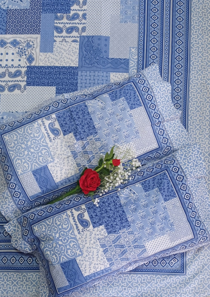 Image of Royal King Size Bedsheet in Pure Cotton | 108×108 Inch Large Bed Sheet