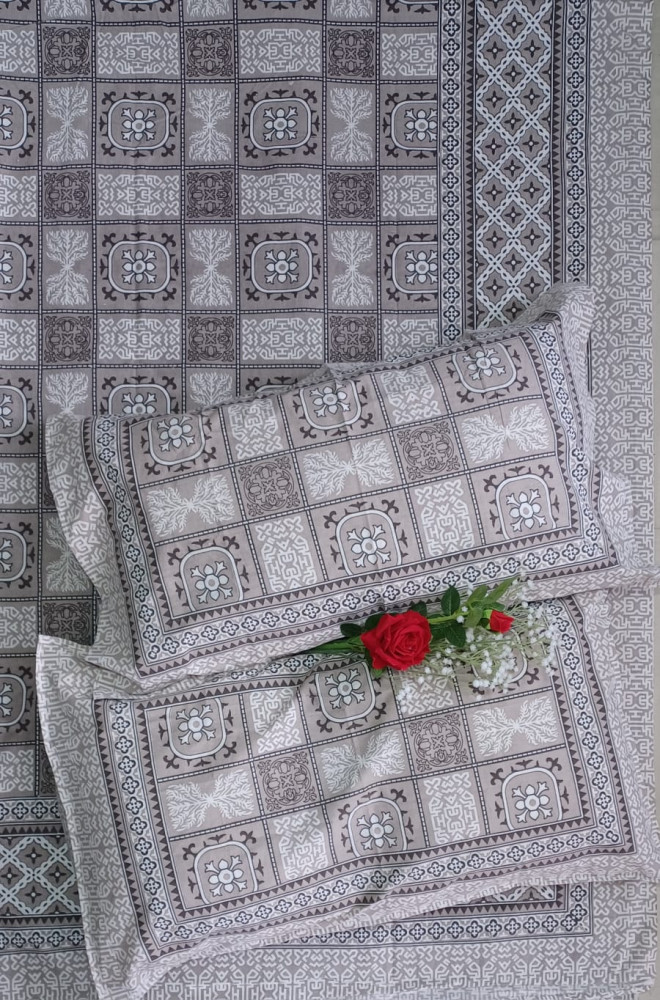 Image of Royal King Size Bedsheet in Pure Cotton | 108×108 Inch Large Bed Sheet