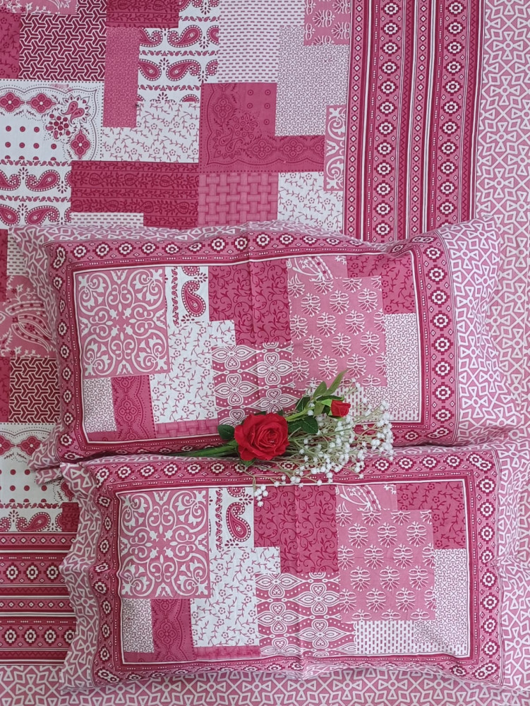 Image of Royal King Size Bedsheet in Pure Cotton | 108×108 Inch Large Bed Sheet