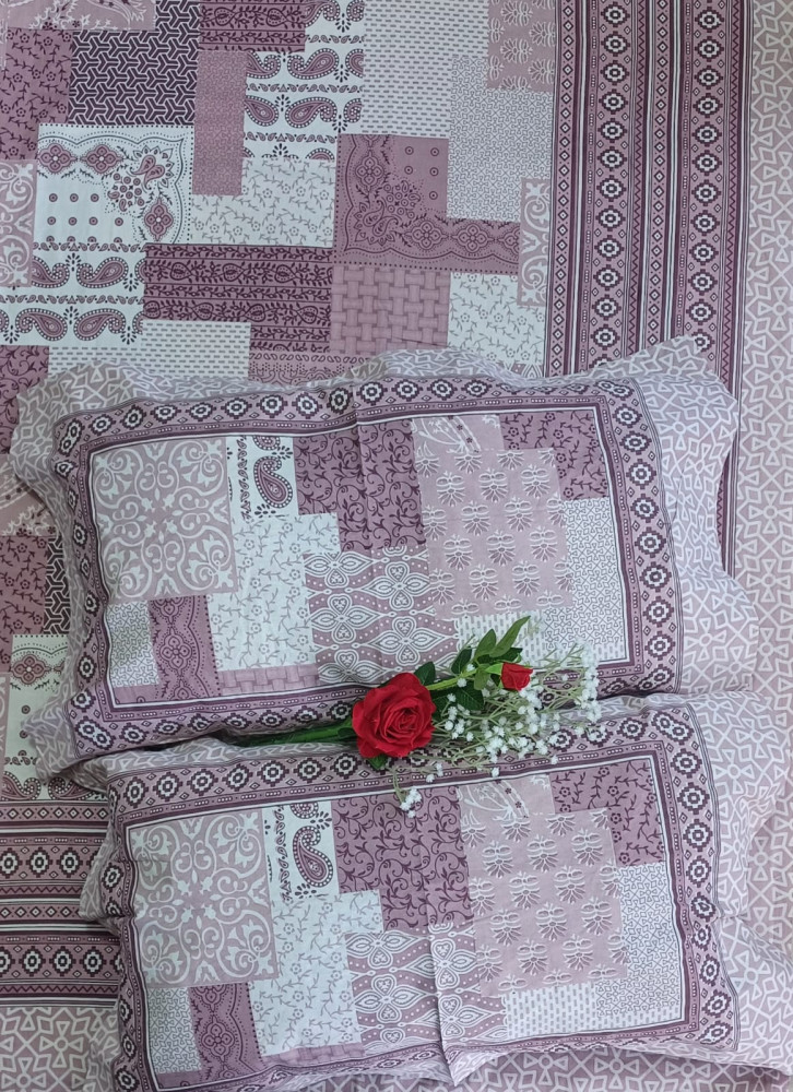 Image of Royal King Size Bedsheet in Pure Cotton | 108×108 Inch Large Bed Sheet