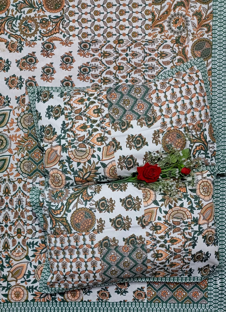 Image of Royal King Size Bedsheet in Pure Cotton | 108×108 Inch Large Bed Sheet