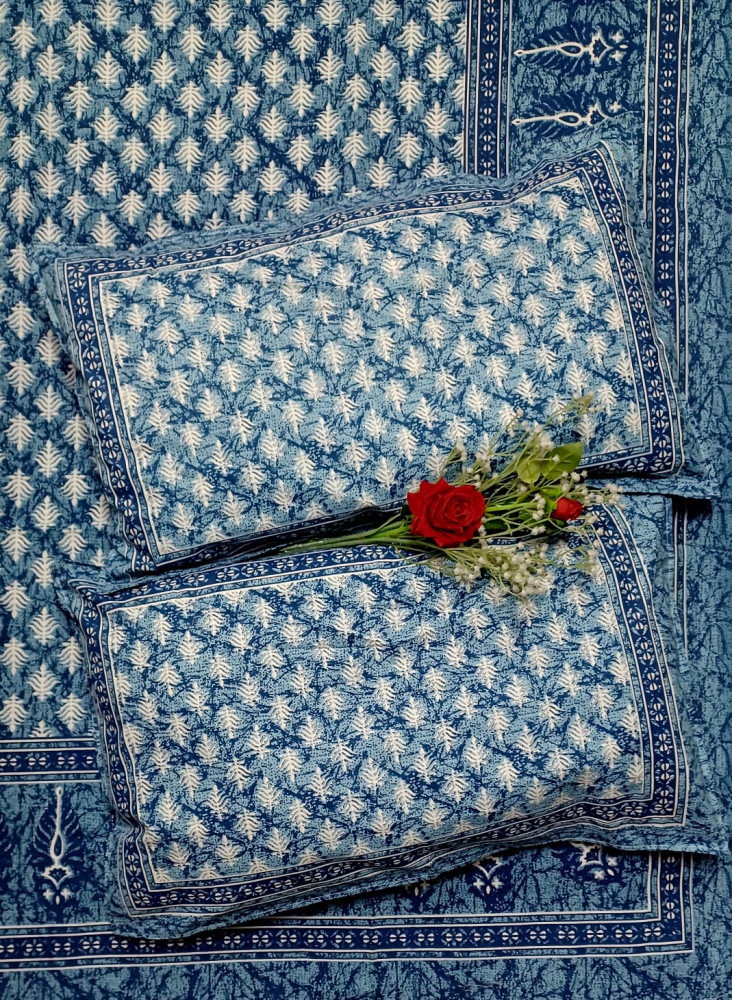 Image of Royal King Size Bedsheet in Pure Cotton | 108×108 Inch Large Bed Sheet