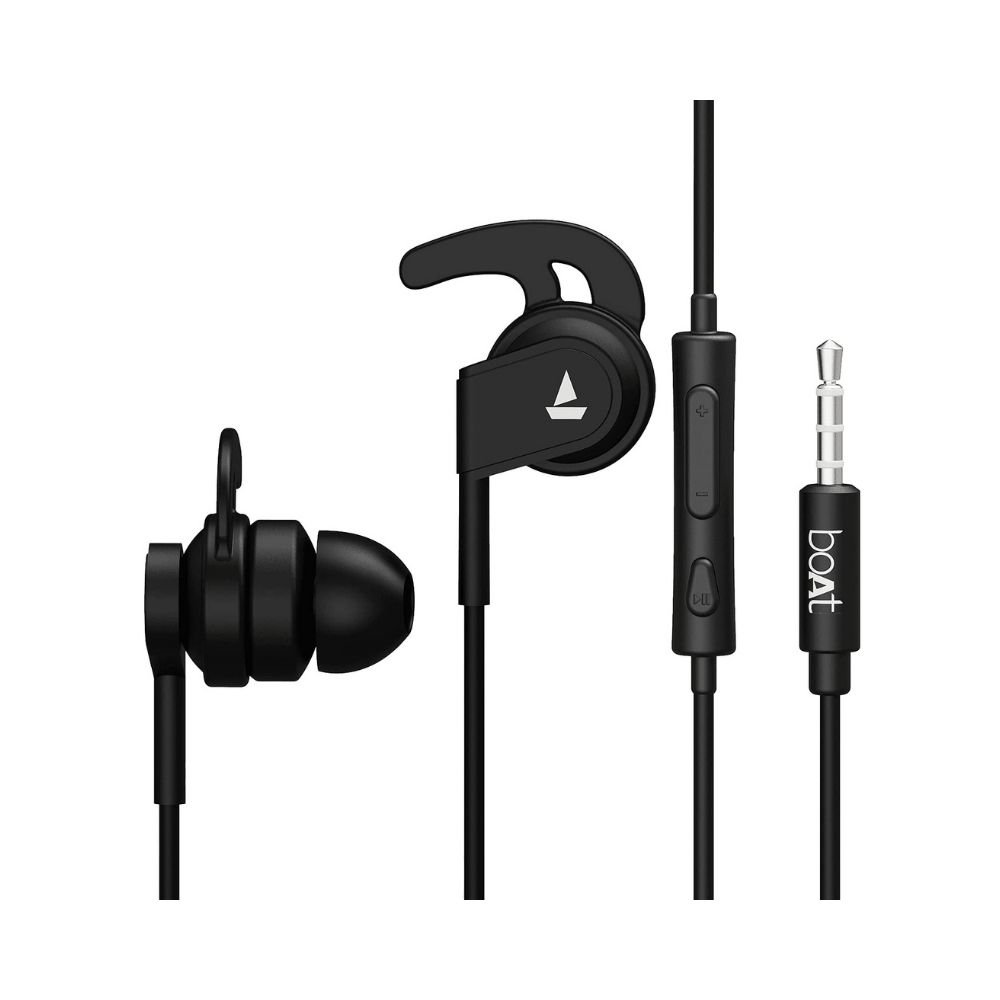 boAt Bassheads 242 in Ear Wired Earphones with Mic(Carbon Black)