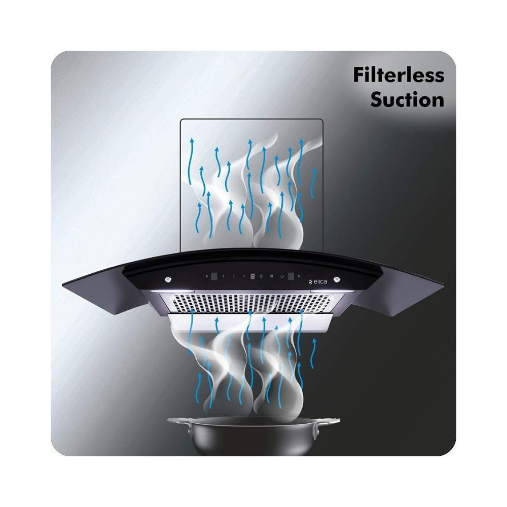 Elica 60 cm 1200 m3/hr Filterless Auto Clean Chimney with 15 Years Warranty
