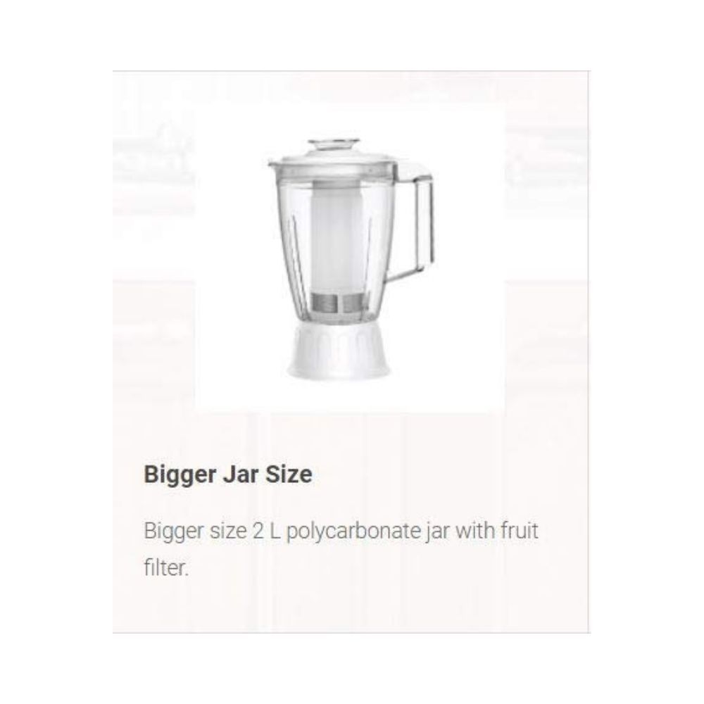Havells Endura Cresta Juicer Mixer Grinder, 500W, 4 Jar (White and Grey)