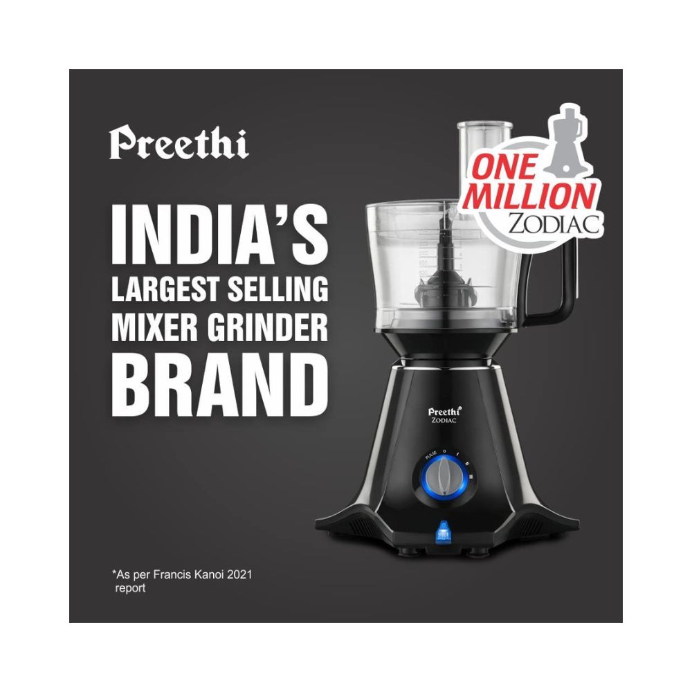 Preethi Zodiac MG218 mixer grinder, 750 watt, Black/Light Grey
