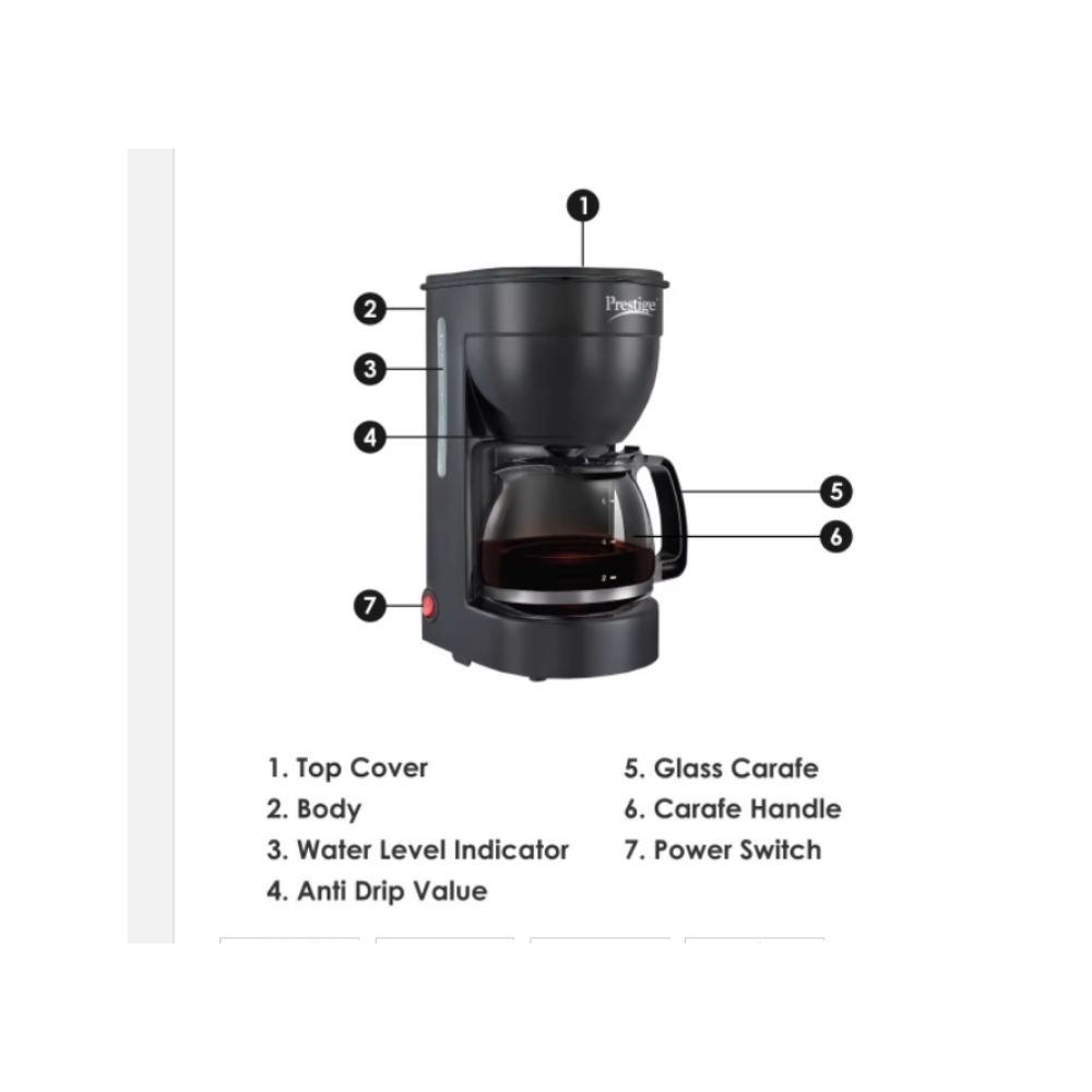 Prestige PCMD 3.0 Electric Drip Coffee Maker, Black