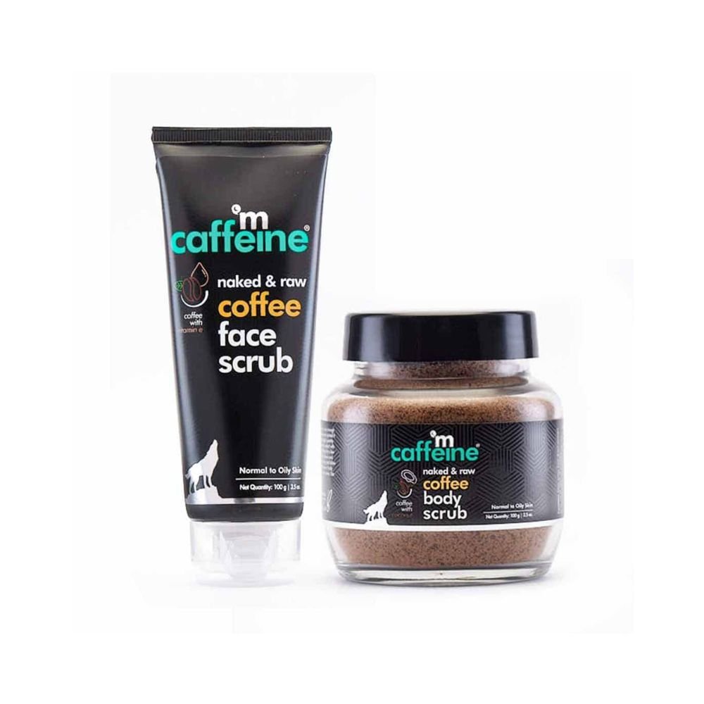 mCaffeine Exfoliating Coffee Face & Body Scrub Combo For Tan Removal