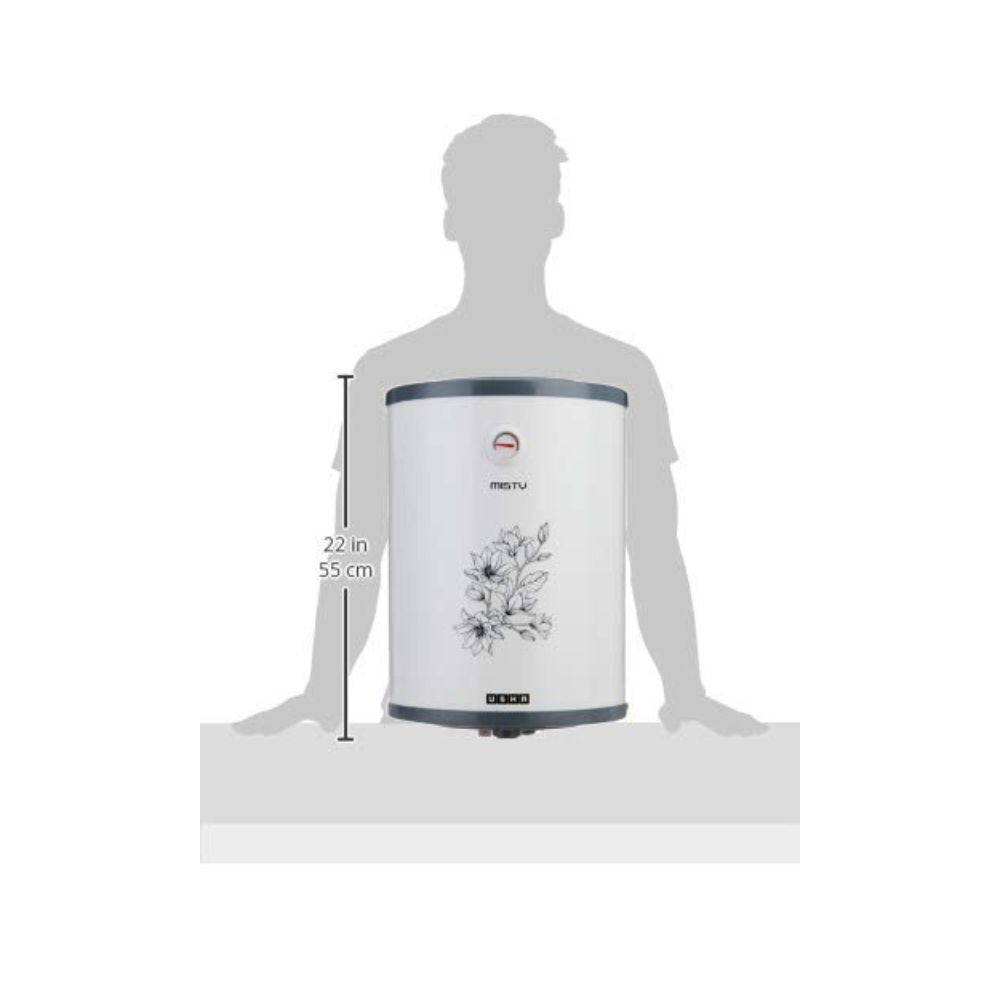 Usha Misty 25 Ltr 2000Watt 5 Star Storage Water Heater (Grey Magnolia)
