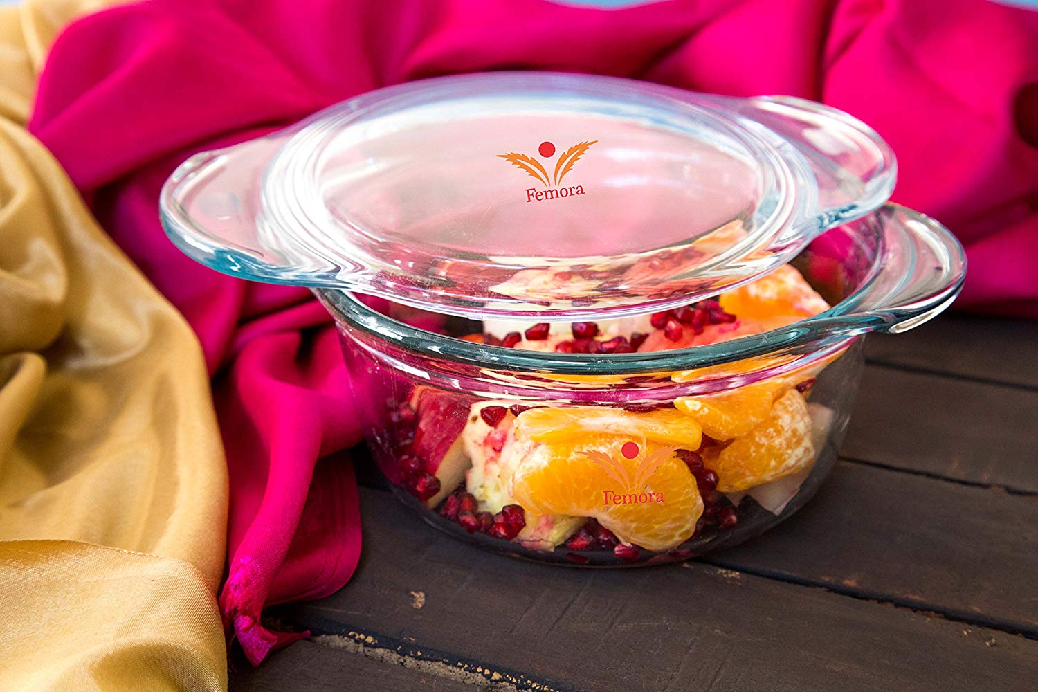 Femora Borosilicate Glass Microwave Safe Bakeware Set (Medium)