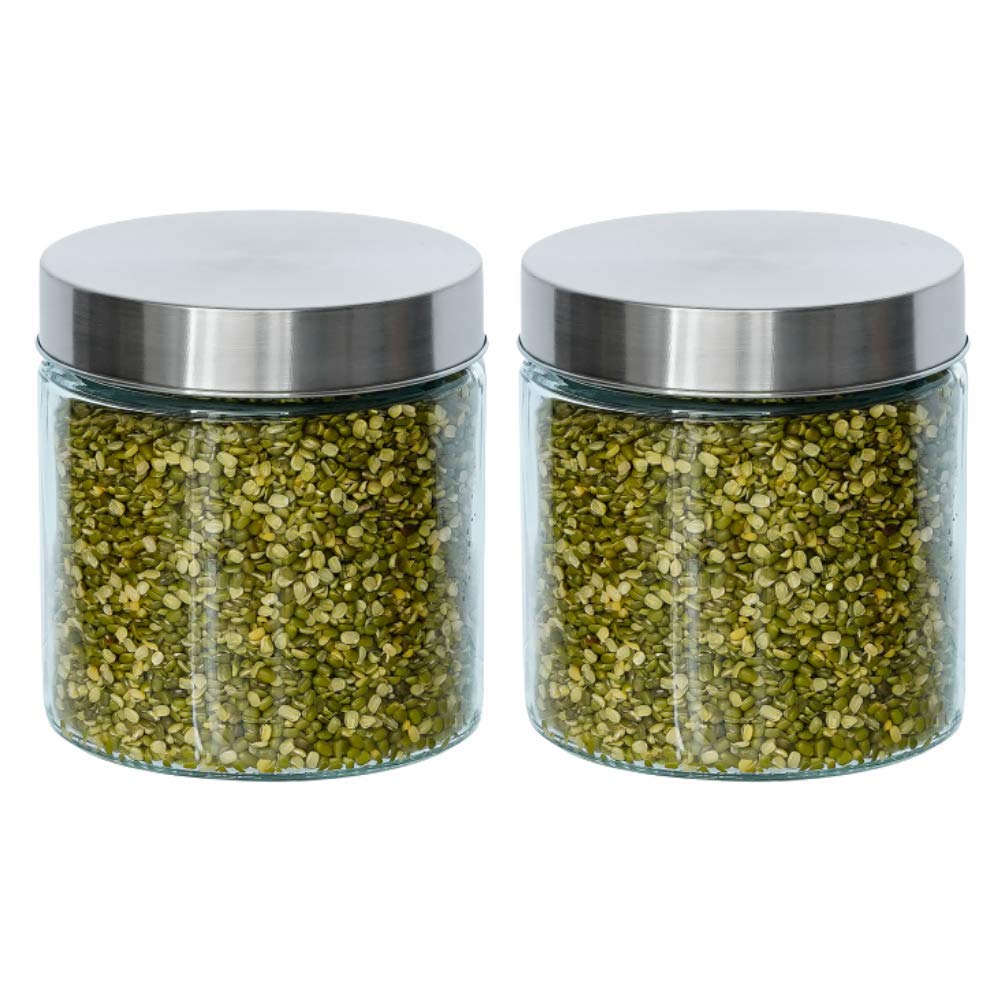 Glass Cylinder Storage Jar750ML, Set of 2