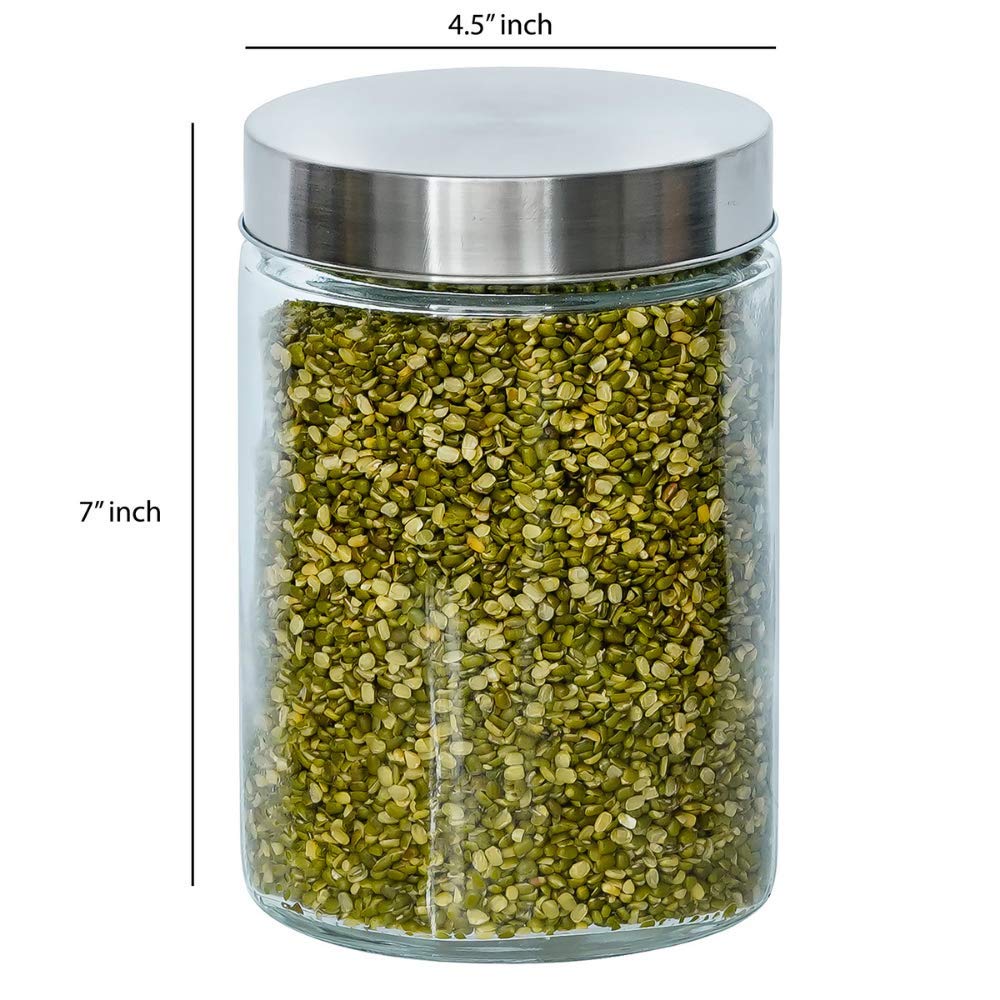 Glass Cylinder Storage Jar1100ML, Set of 2