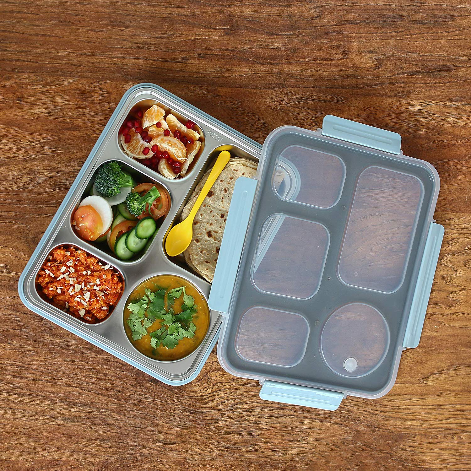 High Steel Rectangle Lunch Box Container with Bag