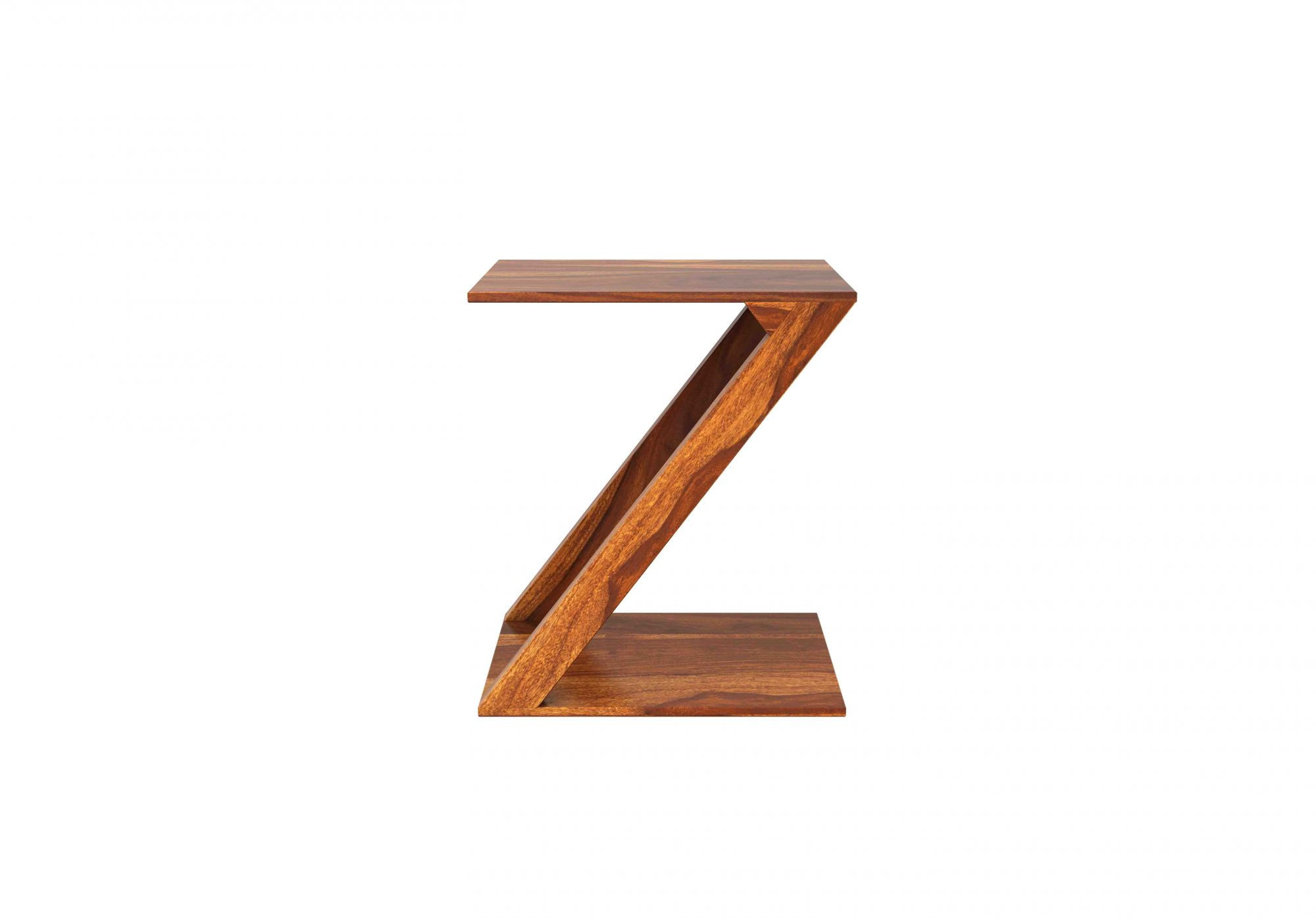 Z Wooden Side Table Walnut Finish