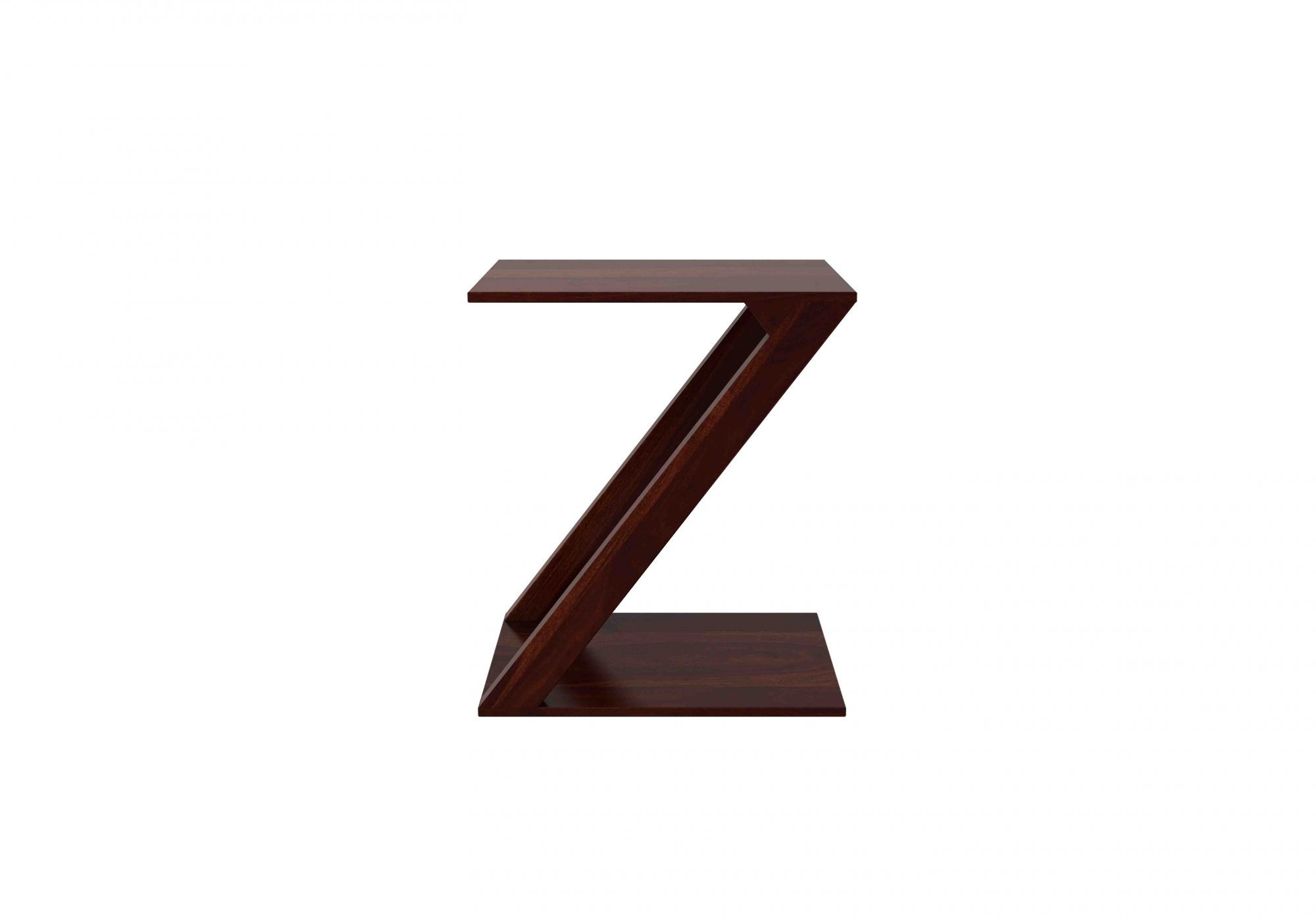 Z Wooden Side Table Walnut Finish