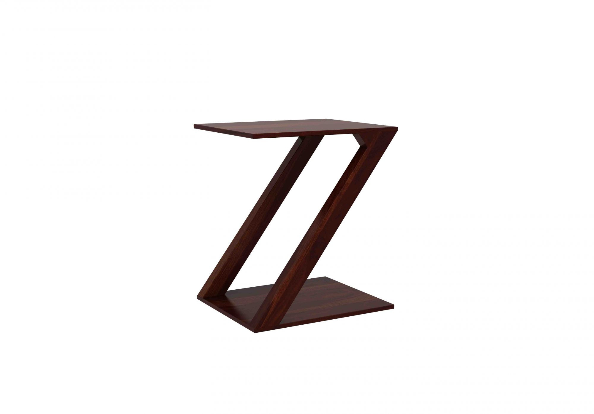 Z Wooden Side Table Walnut Finish