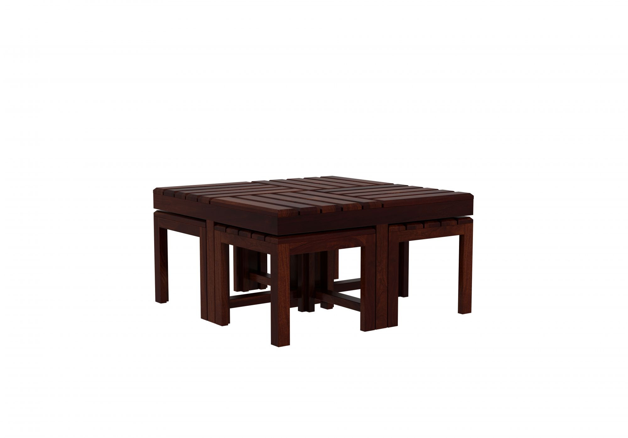 Tresco 4 Stool Coffee Table Walnut
