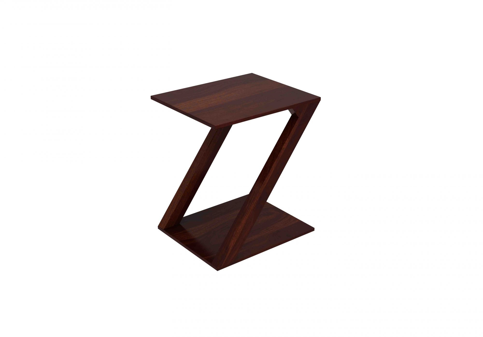 Z Wooden Side Table Walnut Finish
