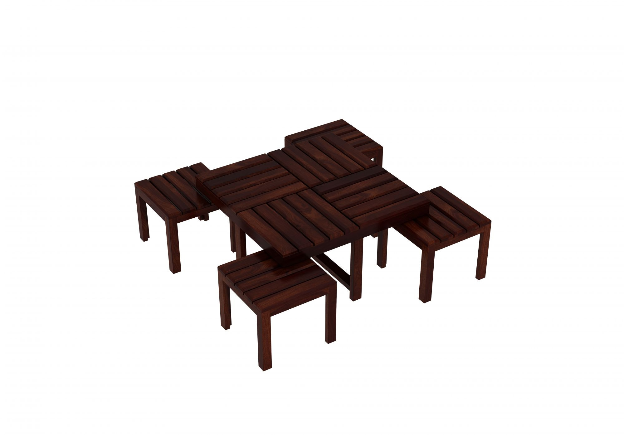 Tresco 4 Stool Coffee Table Walnut