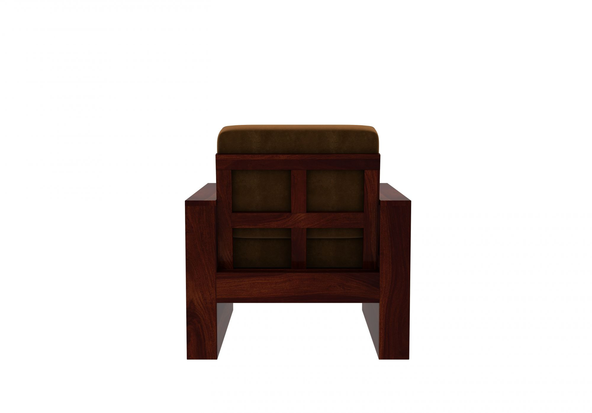 Picton Brown Wooden Sofa Set 5 Seater Walnut Finish