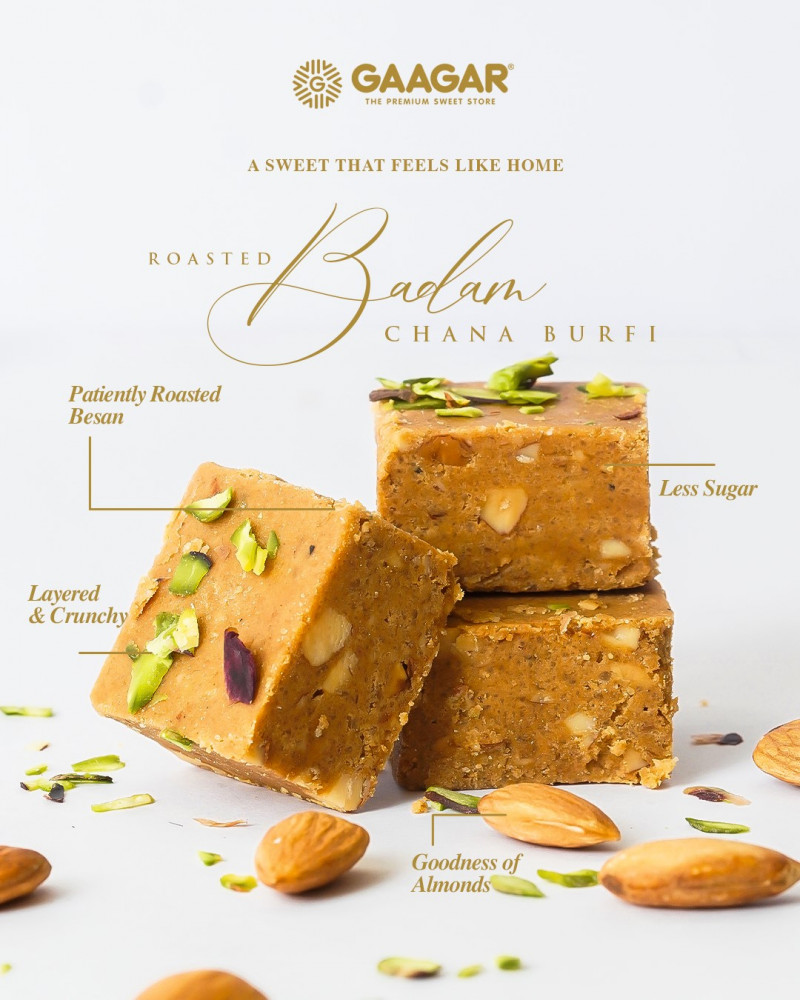 Image of Roasted Badam Chana Burfi