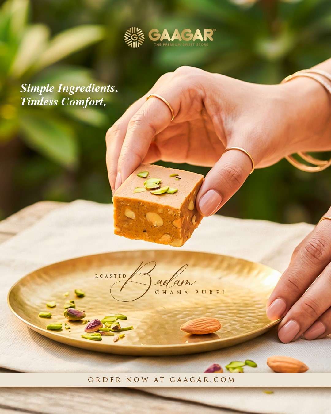 Roasted Badam Chana Burfi