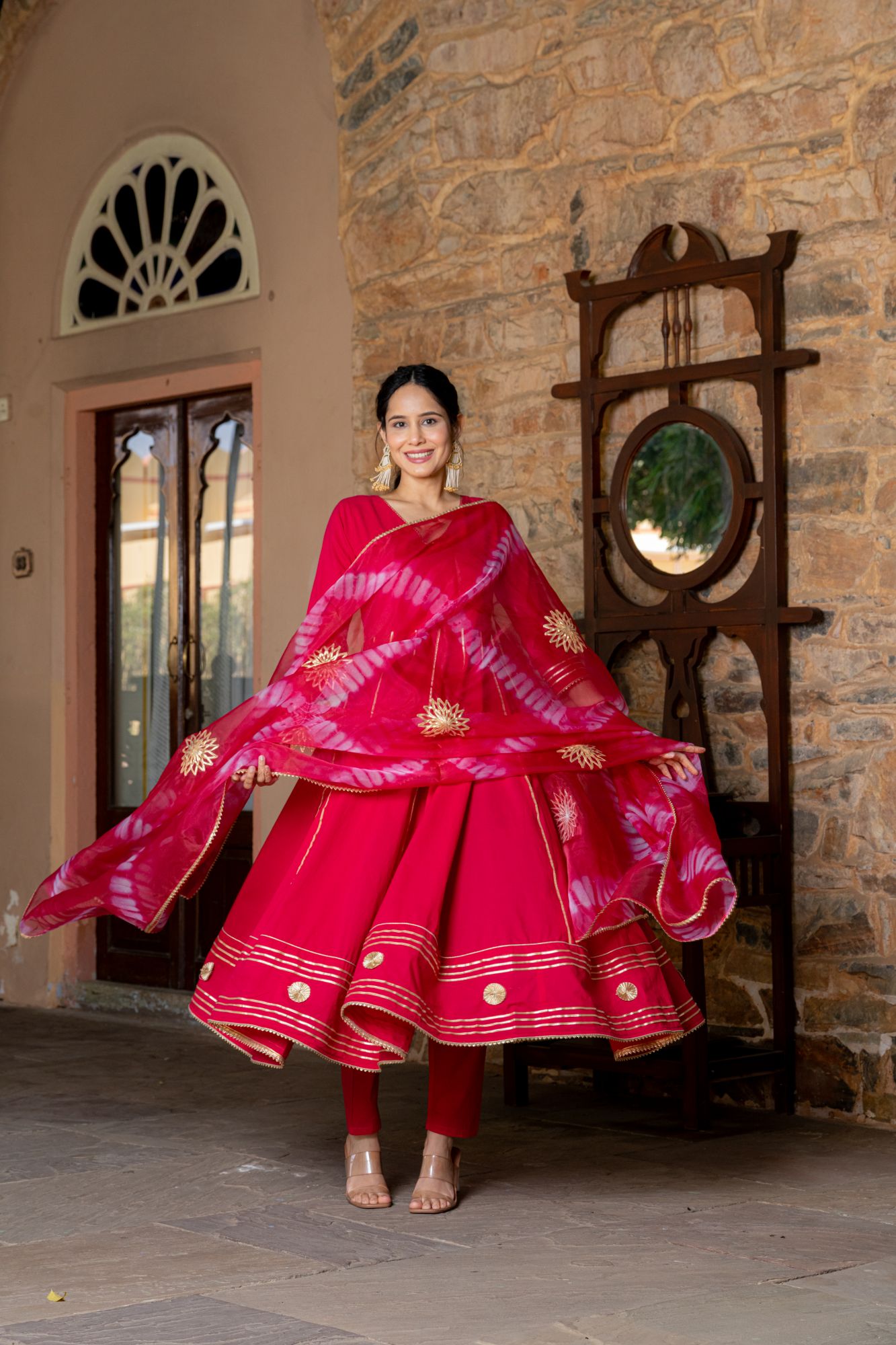 OPULENT PINK GOTA SUIT SET