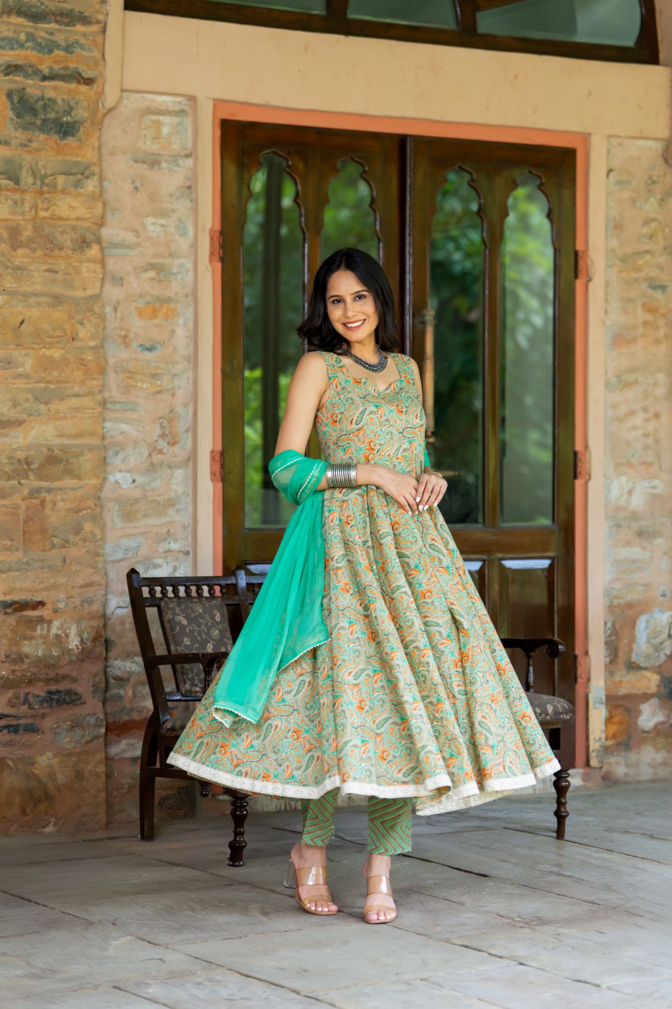 SEA MIST GRACE ANARKALI SET