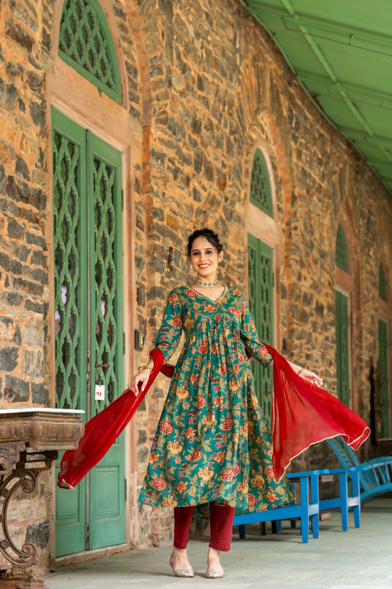 SEA MIST ZARI KURTA SET