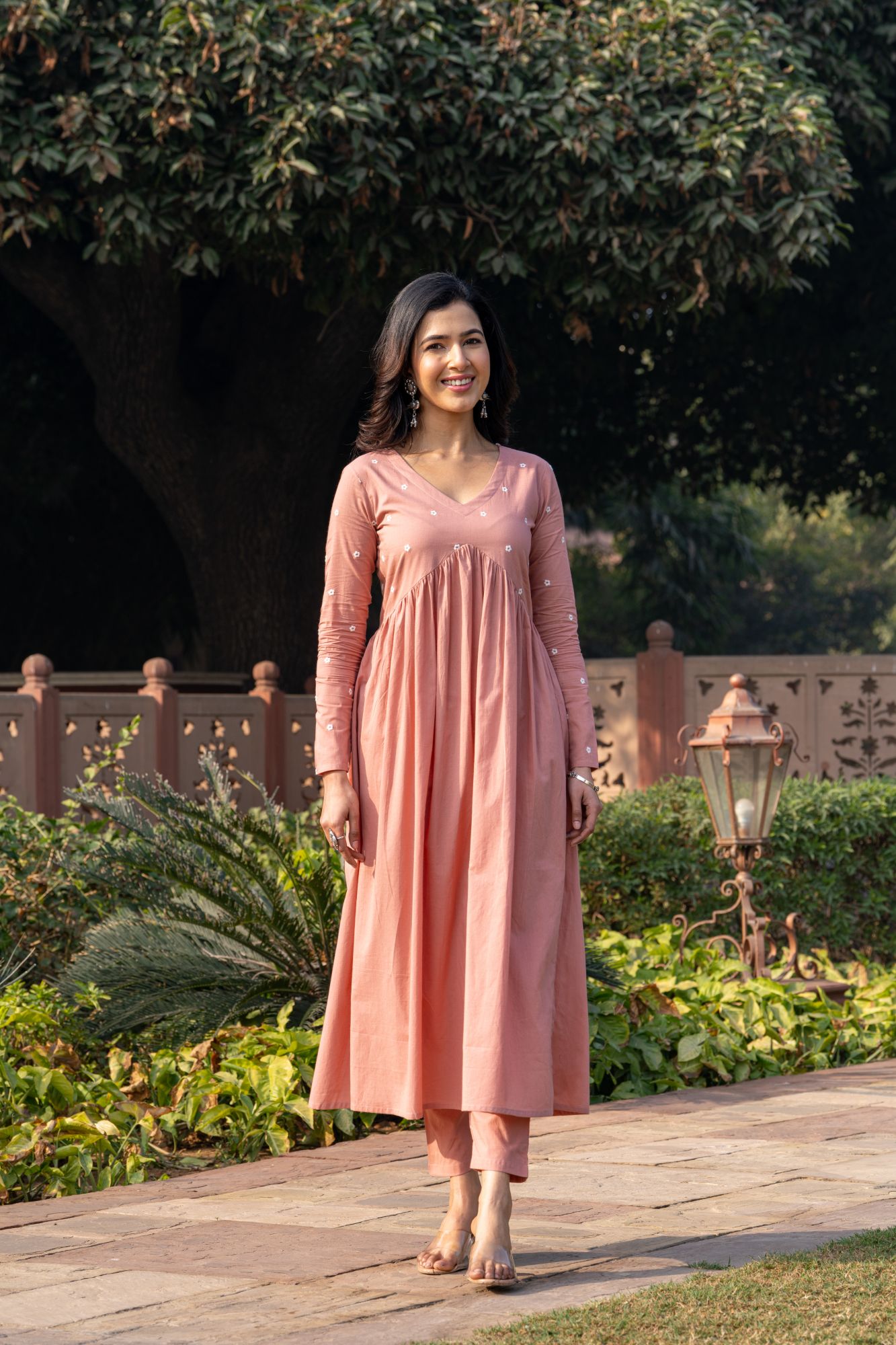 PINK EMBROIDERY KURTA SET