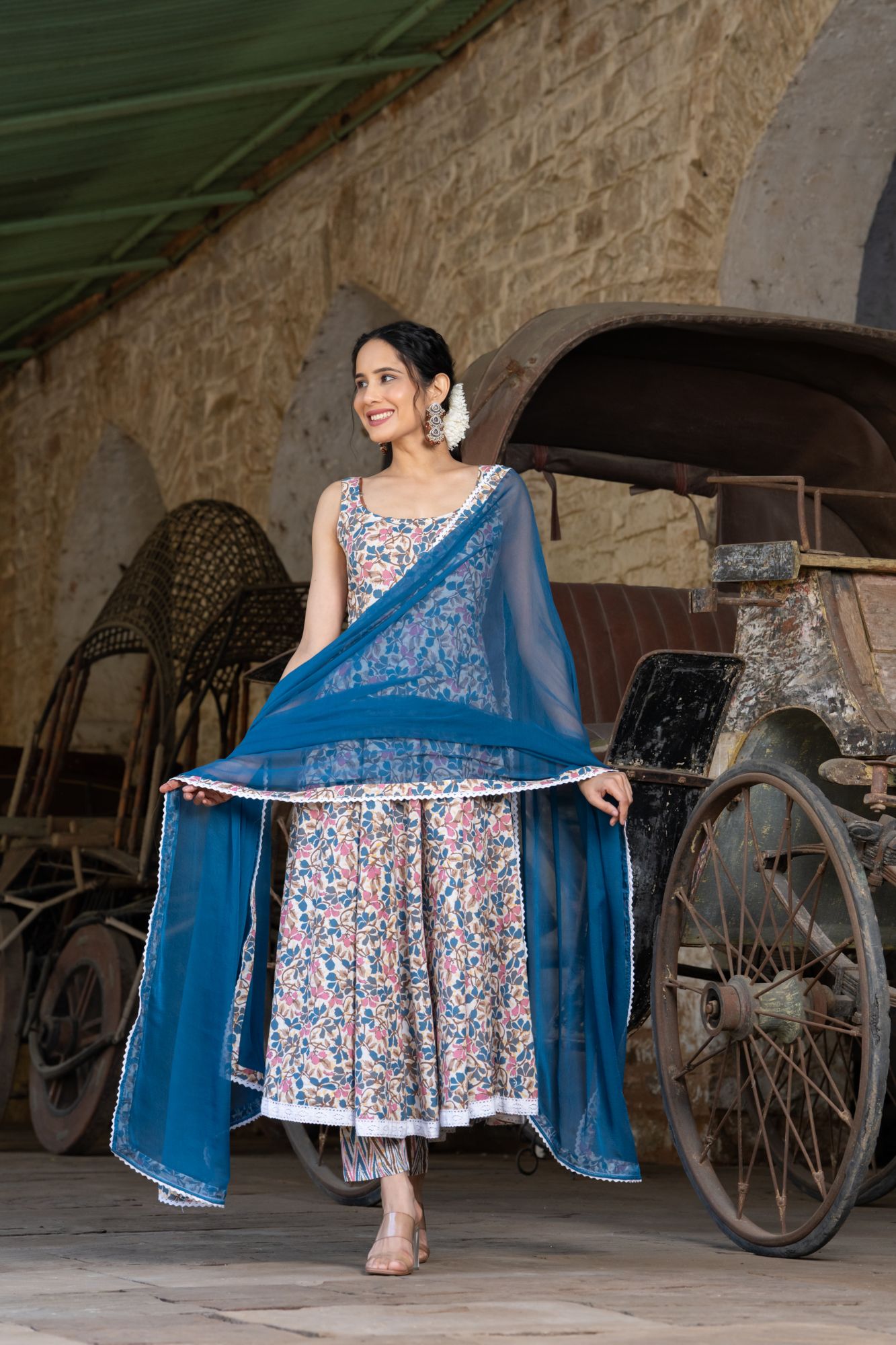 FLARED JAAL ANARKALI SUIT SET