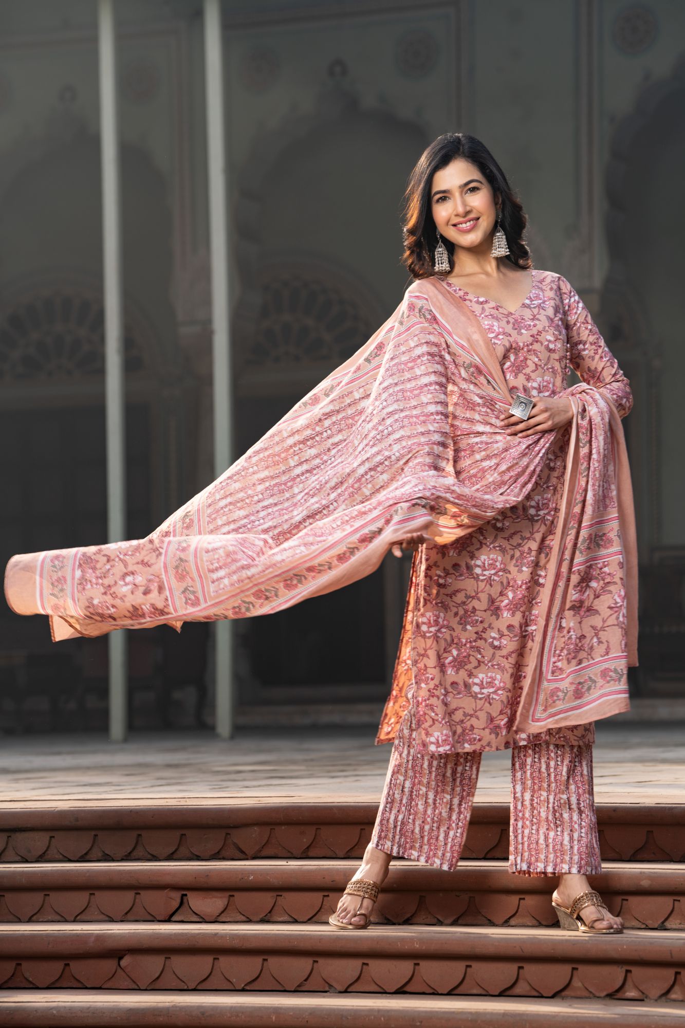 PEACH SERENITY KURTA SET