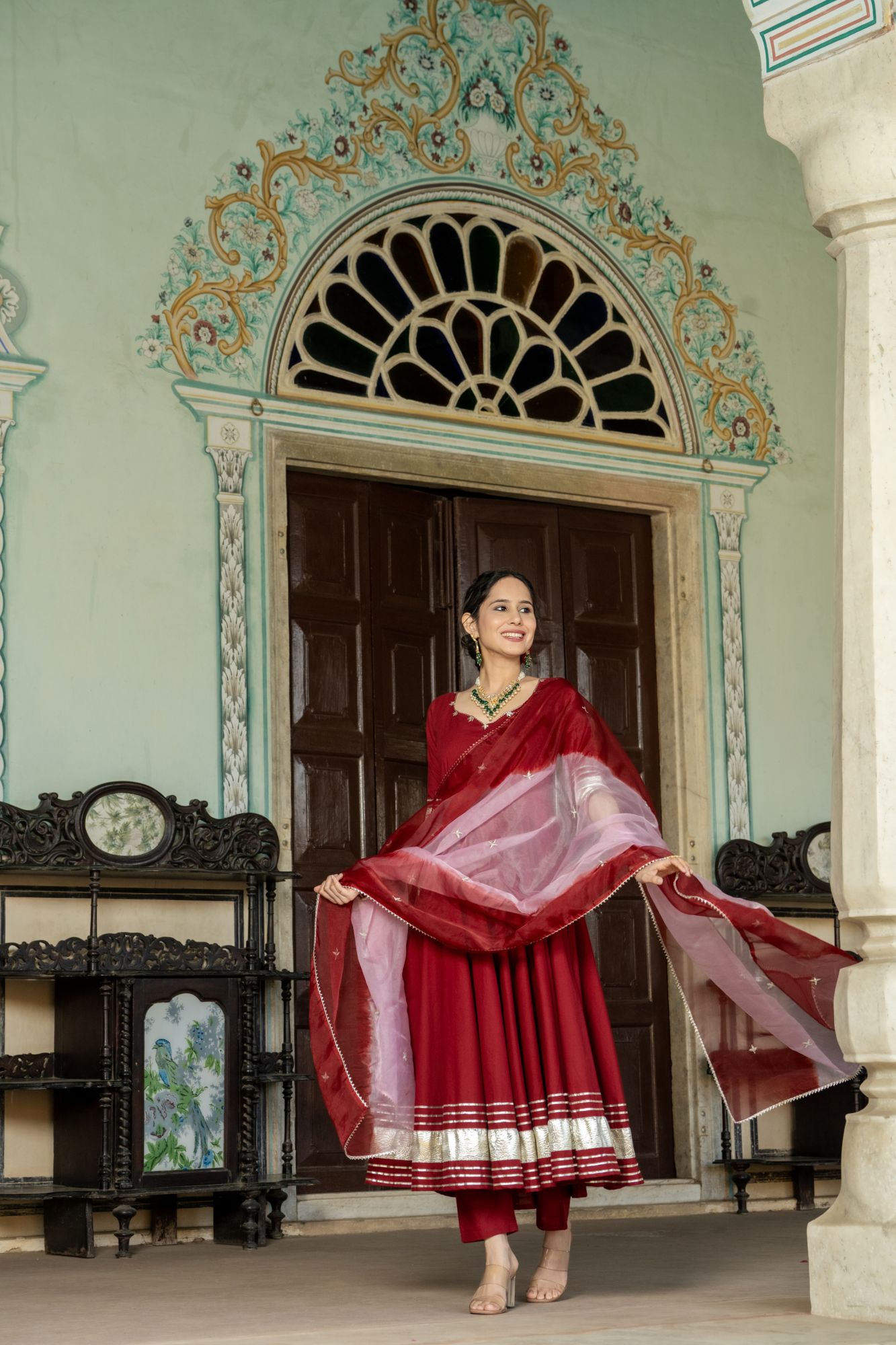 REGAL MAROON GOTA PATTI SUIT SET