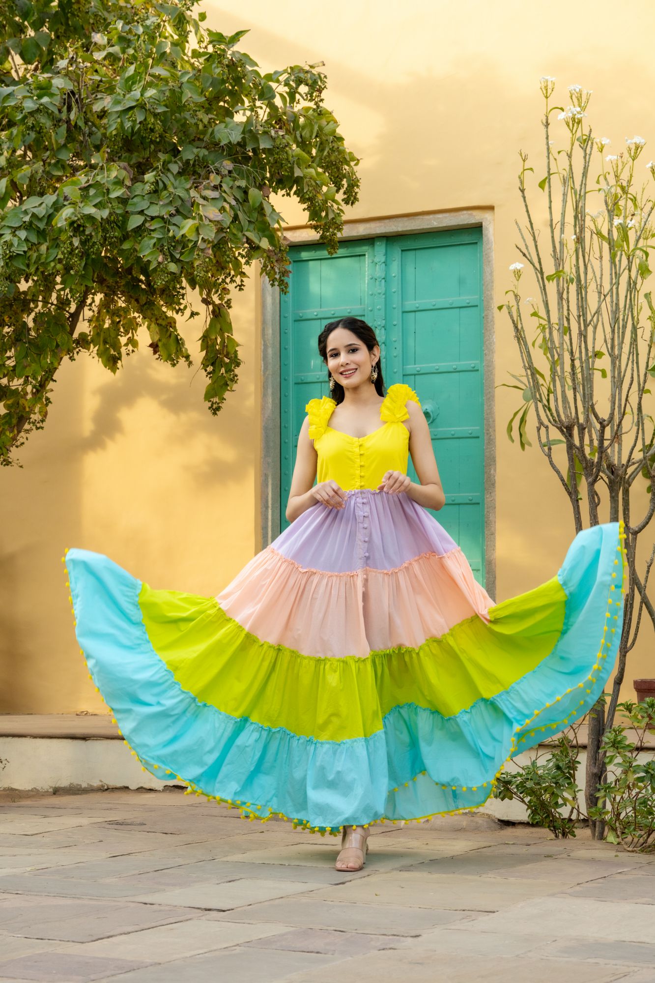 RADIANT SUMMER FLARED DRESS